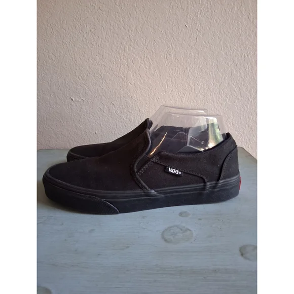 Men's Unisex EUC Vans Slip-On Sneakers Black sz.8 - Picture 4 of 11